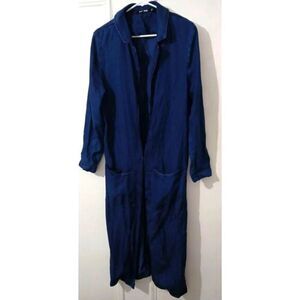 Blk dnm womens small long TENCEL duster INDIGO BLUE denim cardigan